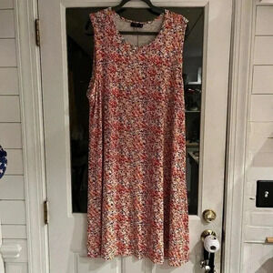 Sleeveless Floral Swing Dress in Multi-Color
